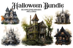 MEGA Halloween Watercolor Clipart Bundle - 80 IMAGES! Product Image 2