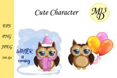 2 Cute cartoon owl Product Image 1