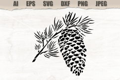 Stencil Pine Cone Branch Product Image 1