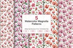 Watercolor Magnolia Patterns Product Image 1