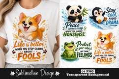 Cute Animal Quotes Sublimation Design Product Image 1