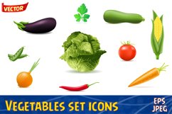 set of icons fresh vegetables vector illustration Product Image 1