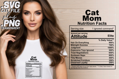4x Nutrition Facts Cat Mom CEO Chaos Cheer SVG File Design Product Image 2