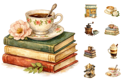 Coffee Watercolor Clipart Bundle Product Image 1