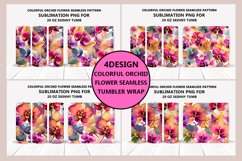 Colorful Orchid Flower Seamless Tumbler Wrap Design Product Image 2