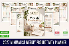 2027 Minimalist Weekly Productivity Planner Product Image 1
