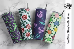 Classic Floral Print Skinny Tumbler wraps Product Image 1