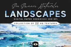 Sea Summer Watercolor Landscapes Texture Pack Product Image 1