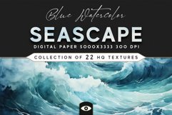 Blue Watercolor Seascape Texture Pack Product Image 1