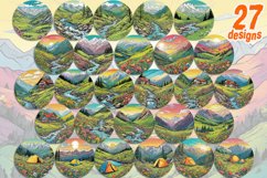 Mountains sublimation round coasters | Round coaster bundle Product Image 2