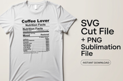 4x Nutrition Facts Coffee Dad Coupon Cousin SVG File Shirt Product Image 2