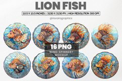 Lion Fish Wind Spinner Sublimation - 16 Variations Product Image 1