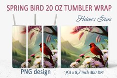 Spring bird tumbler wrap | Tumbler sublimation 20 oz Product Image 1