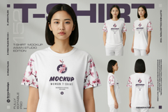 Mockup Woman T-Shirt Set Asian Model Studio Edition Product Image 1