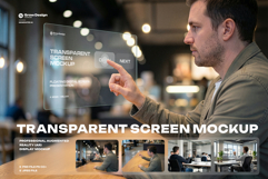 Futuristic Transparent Screen 5 Mockup. Generated AI Product Image 1