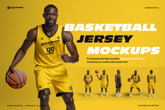 6 Basketball Jersey Mockups. Generated AI Product Image 1