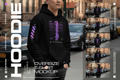 6 Urban Streetwear Hoodie Mockup on Asian Man. Generated AI Product Image 1