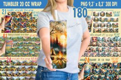 Mountains tumbler sublimation wrap 20 oz PNG Design BUNDLE Product Image 1