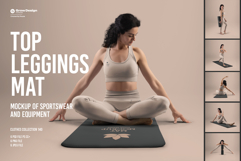 6 Mockups Leggings, Top and Mat for Yoga and Pilates. vol.01 Product Image 1