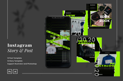 Urban Neon Instagram Post and Story Template Product Image 1