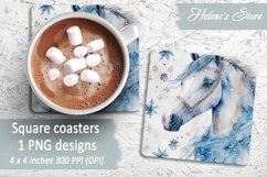 Christmas horse coaster|Square coaster sublimation| Bundle Product Image 2
