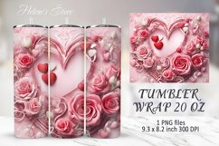 Classic Pink Valentines day tumbler wrap 20 oz sublimation Product Image 1