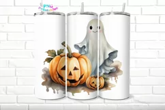 Halloween Ghost 20 oz Skinny Tumbler Wrap Product Image 1