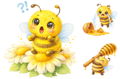 Cute Bumble Bee Clipart Bundle Product Image 1