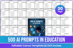 500 AI Prompts in Education Canva Template Product Image 1