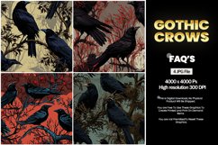 Gothic Crows Square Coaster - 04 Variations Product Image 1