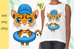 Cute cartoon tiger with beautiful eyes, Year of Tiger 2022 Product Image 1