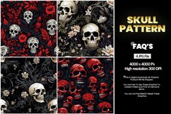 Skull pattern Square Coaster - 04 Variations Product Image 1