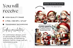 Cute Santa claus Christmas PNG for sublimation Product Image 2