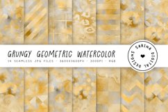 Watercolor Geometric Seamless Digital Paper | Mermaid Colors Product Image 1