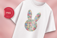 3D Floral Easter Bunny PNG Product Image 1