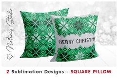 2 Cozy Christmas Knitted Designs - Sublimation Square Pillow Product Image 1