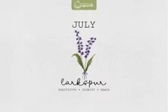 Birth Month July Flower Watercolor Clipart Sublimation Product Image 1