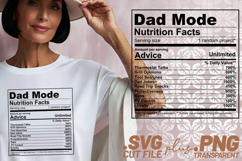 4x Nutrition Facts Dad Dance Deadline Funny SVG Shirt File Product Image 2