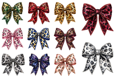 Leopard Print Bow Sublimation PNG Bundle Product Image 1