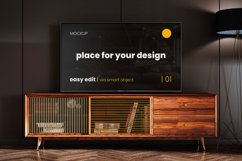 Tv Screen in Living Room Mockup Product Image 2