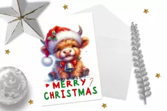 Christmas Greeting Card, Highland cow greeting card. Product Image 2