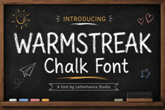 Warmstreak Chalk Font | Handwritten Chalkboard Textured Font Product Image 1