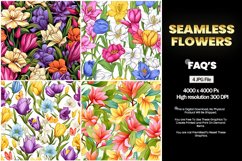 Seamless Flowers Square Coaster - 04 Variations Product Image 1