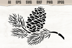 Stencil Pine Cone Branch Product Image 1