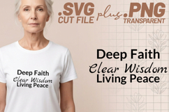 4x Deep Faith Grace Hope Living Peace SVG Cut Files Cricut Product Image 2
