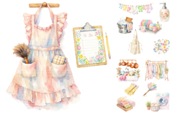 Watercolor Housekeeping Clipart Bundle Product Image 1