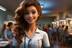3D Character Child Girl Doctor with relevant environment Product Image 1