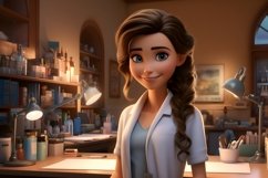 3D Character Child Girl Doctor with relevant environment Product Image 1