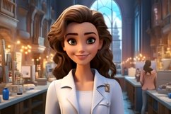 3D Character Child Girl Doctor with relevant environment Product Image 1
