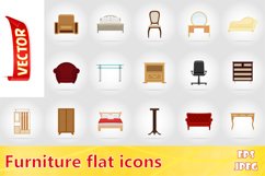 furniture set flat icons vector illustration Product Image 1